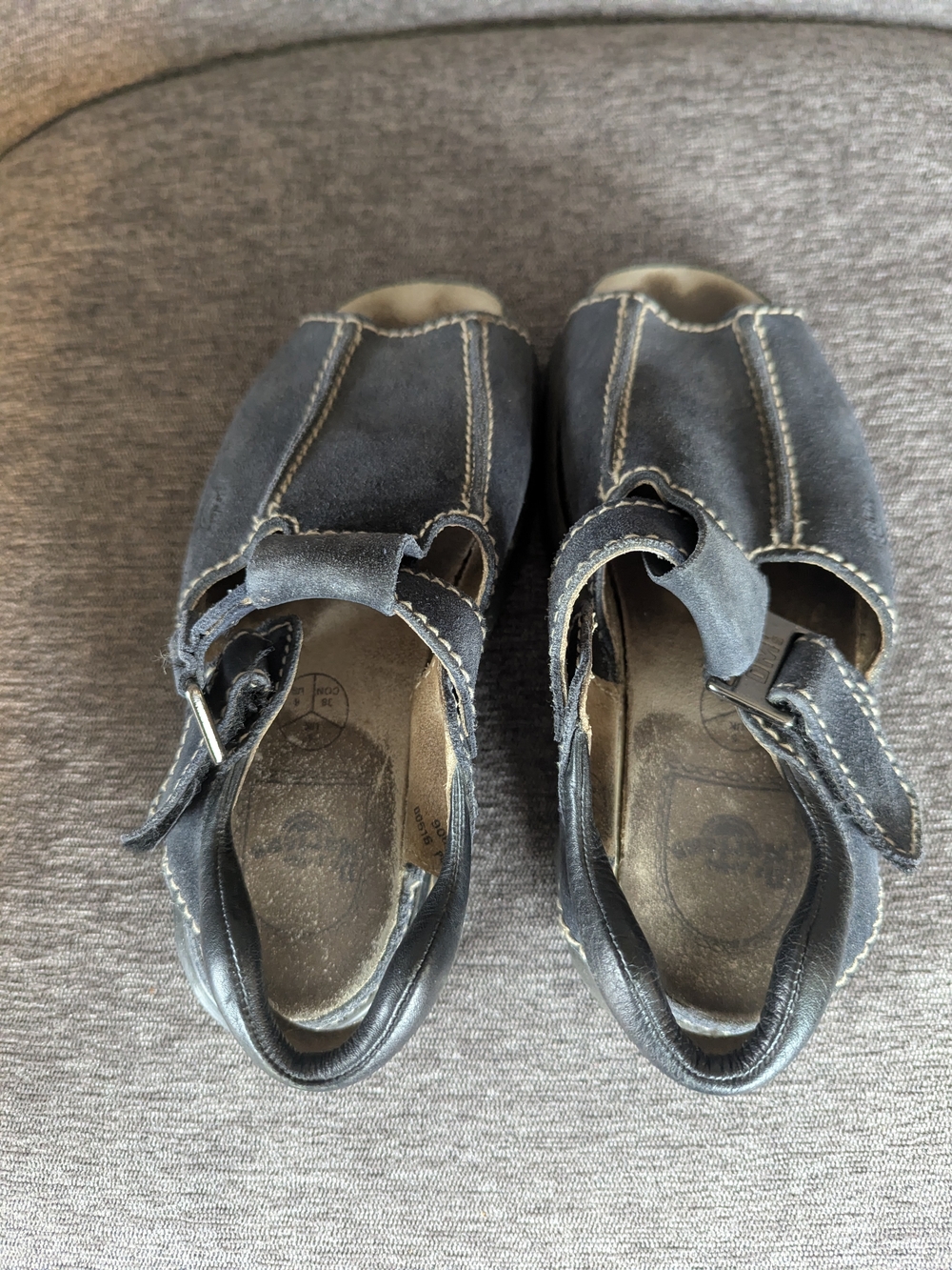 Dr. Martens Navy Suede Hook-and-Loop Sandals
